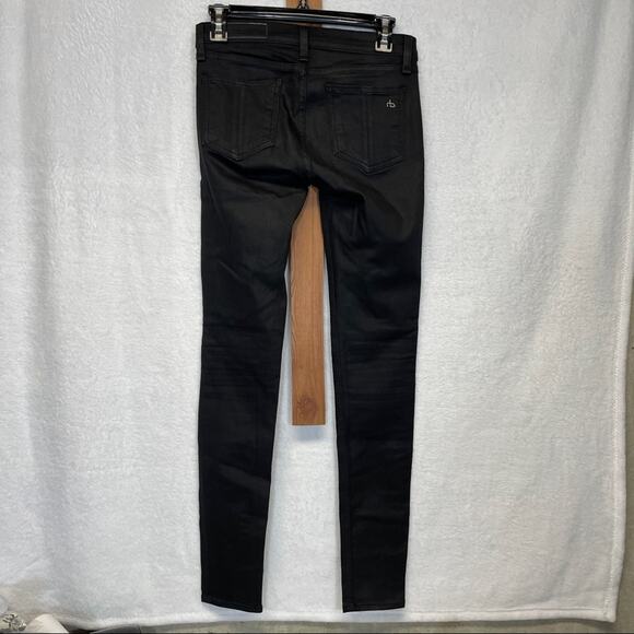 Rag & Bone‎ Distressed Black / Dark Gray Mid Rise Legging Skinny Jeans Size 26 - Picture 4 of 12